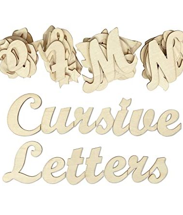 3 Inch 284 Pieces Wooden Letters Unfinished Wood Letters for Crafts Cursive Alphabets with Extras
