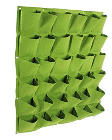 7Penn 36 Pocket Vertical Planter, Green - 38in x 38in Felt Vertical Wall Planter Outdoor Herb Vegetable Hanging Garden