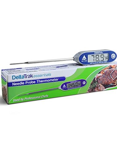 DeltaTrakessentials 11063 FlashCheck Jumbo Display Auto-Cal Needle Probe Thermometer