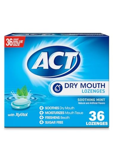 ACT Dry Mouth Lozenges with Xylitol, Soothing Mint, 36 Lozenges