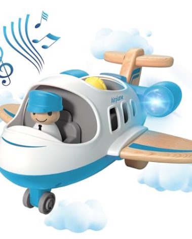 Wanborns Kids Airplane Toy with Sound and Light, Mini Airliner for 18 Months to 5 Years Old Boys Gift
