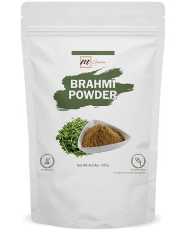 mGanna 100% Natural Brahmi Powder 0.5 LBS / 227 GMS | Bacopa Monnieri Powder for Hair and Health