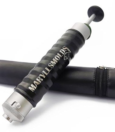 Maryllsmolds Professional Aluminum Injector 4 oz / 120 ml for Soft Plastic Plastisol Fishing Bait Baits Mold Molds Form Lure Tackle Making With Locking Nozzle on the end of Injector Gift for Fisherman