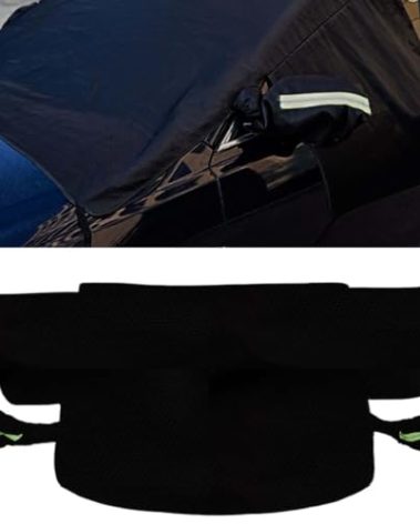 KITUREK Car Windshield Cover for Ice and Snow, Large Automobile Windshield Frost Cover with Side Window and Rearview Mirror Protector, Windshield Snow Cover Universal for Most Cars SUVs