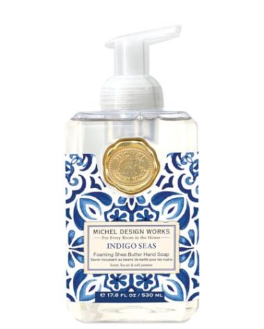 Michel Design Works Foaming Hand Soap, Indigo Seas, Beautiful Square Container with Pump