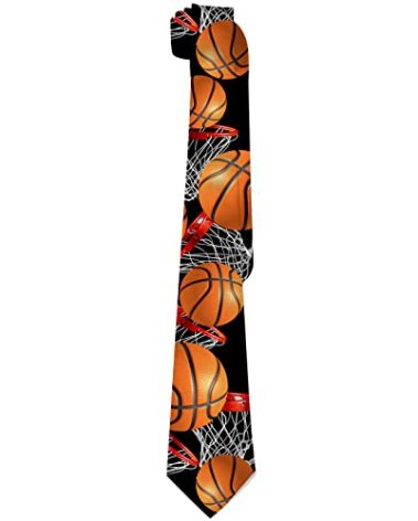 SKT T1 Basketball Necktie for Men Boys Teens, Funny Basketballs Hoops and Sport Balls ​Ties Novelty Neckties for Party Office Holiday