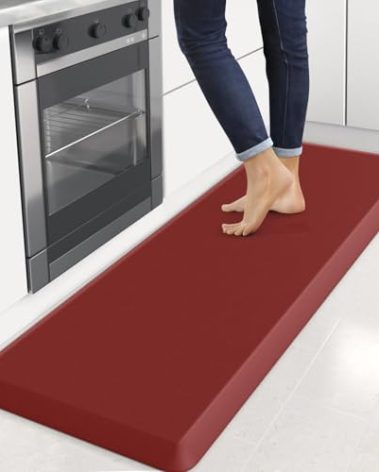 4/5 Inch Thick Kitchen Mats for Floor, StepRite Kitchen Rug for Standing Desk, Non-Slip, Thicker, Stain & Water Resistant, Comfort Anti Fatigue Floor Mat for Home, Kitchen, Office - Red,70 * 24''