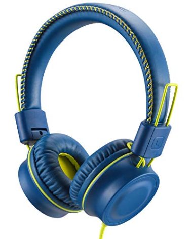 POWMEE M2 Kids Headphones Wired Headphone for Kids,Foldable Adjustable Stereo Tangle-Free,3.5MM Jack Wire Cord On-Ear Headphone for Children/Teens/Girls/School/Kindle/Airplane/Plane/ (Blue)