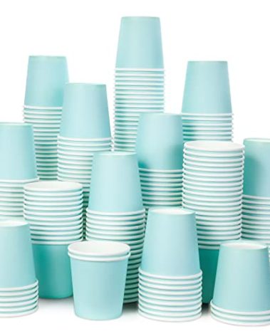 AOZITA [210 Pack] 3 oz Paper Cups, Sky Blue Mouthwash Cups, Disposable Bathroom Cups, Espresso Paper Cups for Party, Picnic, BBQ, Travel, and Event