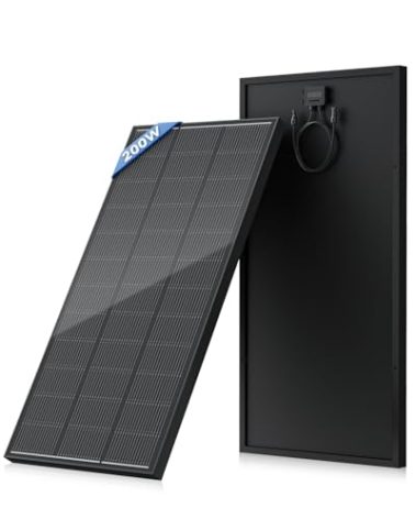 Rvpozwer 200 Watt Solar Panel 18BB, 25% High Efficiency, N-Type 12V 200W Solar Panel, Monocrystalline PV Modules, for Rooftop, RV, Farm, Trailer, Marine, Home Off-Grid System