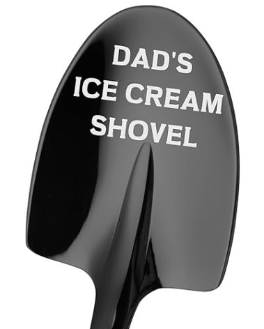 GENLGE Funny Christmas Gifts for Dad Bonus Step Dad Fathter in Law Fathers Day Birthday Cool Stocking Stuffers for Dad Who Wants Nothing - Dad's Ice Cream Shovel Spoon