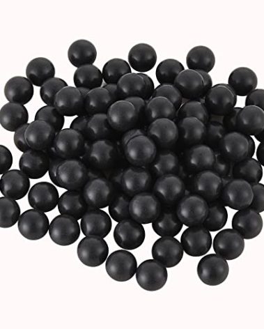 100 Counts 50 Cal Solid Nylon Balls for Tr50/BP50/HDP50 Reusable .50 Caliber Hard Plastic Paintball Ammo Projectiles for Self Defense (Black)