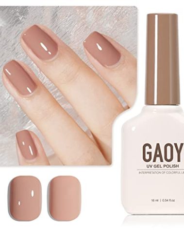 GAOY Nude Brown Gel Nail Polish, 16ml Soak Off Nautral Gel Polish for Nail Art DIY Manicure at Home, UV Light Cure Color 1505