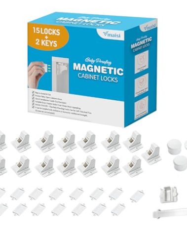 Vmaisi Baby Proofing Magnetic Cabinet Locks (15 Locks and 2 Keys)