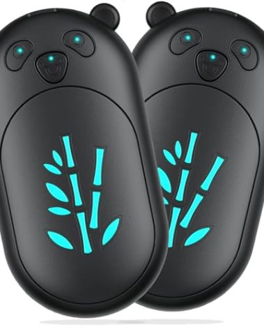 ‎Hand Warmers 2 Pack,Hand Warmers Rechargeable 6000mAh 20Hrs Long Safe Heat AI Smart Chips,Portable Pocket Heater,Gifts for Birthday,Outdoor,Golf,Hunting,Camping Accessories,Black