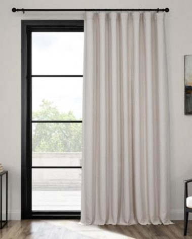 HPD Half Price Drapes - Faux Linen Curtains for Living Room (1 Panel) - 100W X 84L - Extra Wide Textured Room Darkening Curtains for Bedroom 84 Inches Long - Drapes for Home Decor, Birch