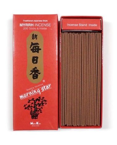 Morning Star Japanese Incense Sticks 200 Sticks & Holder (Myrrh)