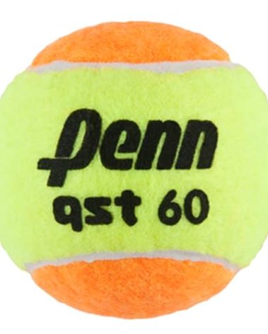 Penn QST 60 Tennis Balls - Youth Felt Orange Tennis Balls for Beginners, 12 Ball Polybag