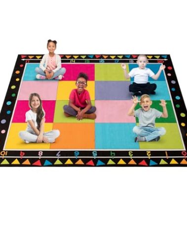 Booooom Jackson Classroom Carpet, Children's Classroom Rug 8'5"x6'5”Kid Rug with Non-Slip Backing,Children's Classroom Educational Seating Carpet Elementary