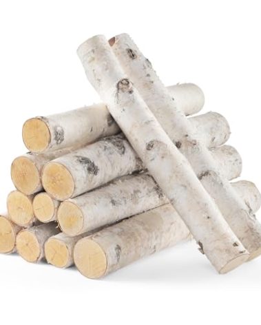 12Pack Birch Logs for Fireplace Decor - Natural Decorative Birch Wood Branches (1.6"-2.4" Dia. x 16.5" Long) for DIY Crafts, Home Décor, and Fire Pit