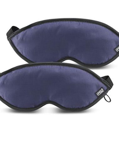 Lewis N. Clark Comfort Eye Mask + Sleep Aid to Block Light for Travel, Airplane, Hotel, Airport, Insomnia + Headache Relief with Adjustable Straps, 2 Pack, Blue