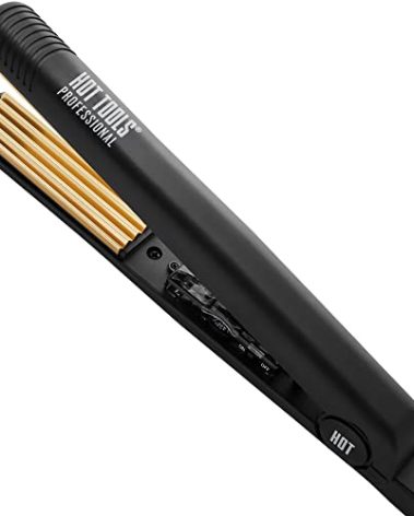 Hot Tools Pro Artist 24K Gold Crimping Iron | For Light Textured Crimps and Volume (1 in)