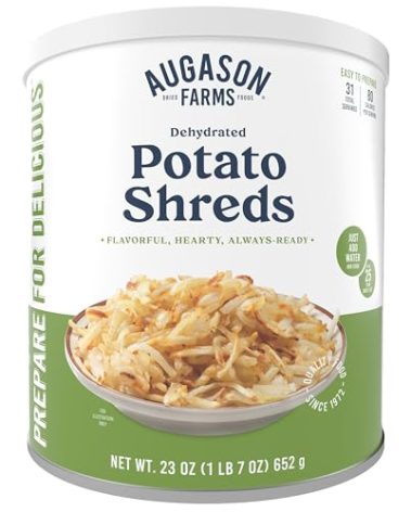 Augason Farms Dehydrated Potato Shreds Can - Gluten Free Dehydrated Survival Food with Long Shelf Life - Emergency Food Supply for Camping, Prep & Everyday Meals - 31 Servings