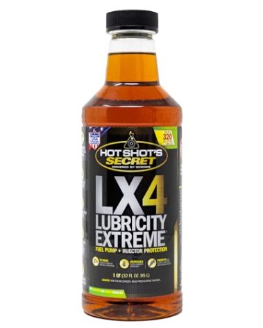 Hot Shot's Secret LX4 Lubricity Extreme – 32 Fl Oz - Fuel System Protection – Lubricates and Protects Fuel Pump and Injectors – Prevents Wear and Damage – For Gasoline or Diesel Engines
