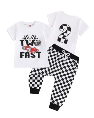 Ceveorf Baby Boy 1st Birthday Race Car T-Shirt, Top & Pants