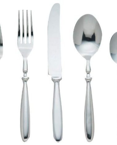 B&F Piece Nikita Bistro 20 Pc Forged Stainless Steel Flatware Set, 3.4 LB, Silver