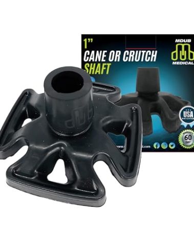 MDUB Medical All Terrain Tip - Heavy Duty Design Cane or Crutch Tip - Sand, Snow, Dirt, and Rain Tip for 1" Shafts | Black | 1 Pack