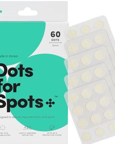 Dots for Spots Pimple Patches For Face - Stocking Stuffers For Teens - Fast Acting, Translucent Hydrocolloid Zit Patches that Unclog Pores Korean Skin Care - Vegan, Cruelty Free - (60 count)