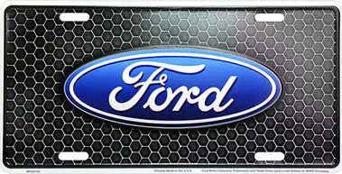 HangTime Ford Honeycomb 6 x 12 Embossed Aluminum License Plate