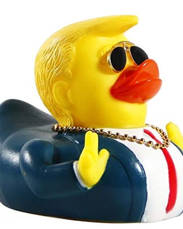 Rubber Ducks Car Duck Dashboard Decoration Squeak Ducks Toys Car Ornaments Car Décor Accessories with Sunglasses and Golden Necklace