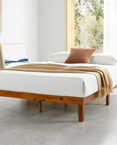 Mellow Naturalista Classic 12-Inch Solid Wood Platform Bed | Wooden Slats, No Box Spring Needed, Easy Assembly | King, Cherry