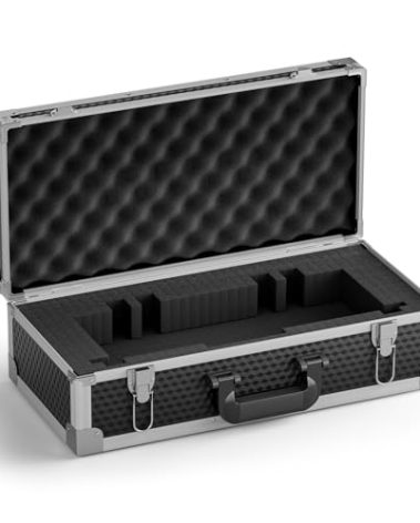 Phenyx Pro Large Size Carrying Case, Customizable Pre-Diced Foam, Aluminum Alloy Sturdy Build, Suitable for Wireless Mic System Storage & Camera Gear Transportation