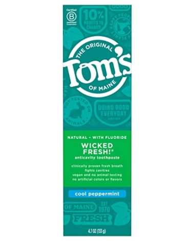 Tom's of Maine Natural Wicked Fresh! Fluoride Toothpaste, Cool Peppermint, 4.7 oz. (Packaging May Vary)