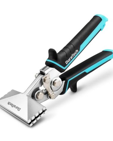 DURATECH 3 Inch Sheet Metal Bender, Hand Seamers Sheet Metal Tools with Ergonomic TPR Handle, Straight Jaw Metal Bending Pliers for Bending, Seaming and Flattening Metal