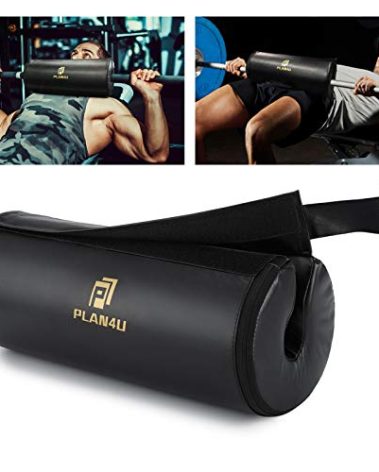 Plan4U Barbell Pad for Bench Press Hip Thrust Weightlifting, Upgraded Board Press with 2 inches Non-Slip Thickness Leather Foam Pad Fits Standard Olympic Bars for Powerlifting Bench Workout, Black