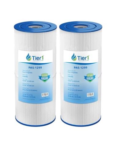 Tier1 Replacement for Pentair Rainbow 25 Pool Filter Cartridge – 2 Pack | Compatible with Unicel C-5625, Pleatco PJ25, Filbur FC-1425 | 13-5/16" x 5" | Trilobal Fabric | Washable Pool Cartridge