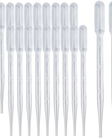 Zkupanx 20 PCS 3ml Dropper Pipettes - Disposable Pipettes Dropper for Accurate Liquid Transfer, Perfect for Essential Oils, Resin, Crafts, Labs, Kids Activities - Plastic Pipette, Droppers