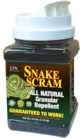 Snake Scram All Natural Granular Repellent - All-Natural, Animal, People and Pet Safe Granule from EPIC Repellents (2.5 lb Shaker)