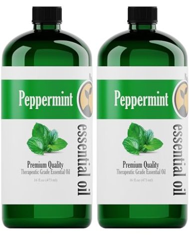 Natures-Star Peppermint Essential Oil 2-Pack (16oz Each, 32oz Total) – Therapeutic Grade – Candle Making – Peppermint Oil Bulk