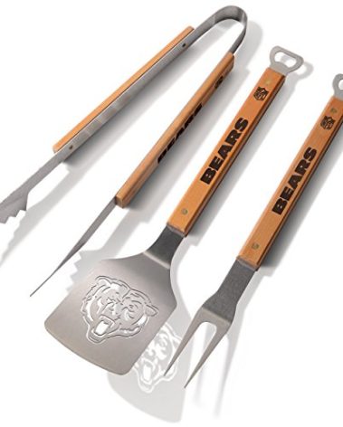 YouTheFan NFL Chicago Bears Classic Series 3-Piece BBQ Set Stainless Steel, 22" x 9"