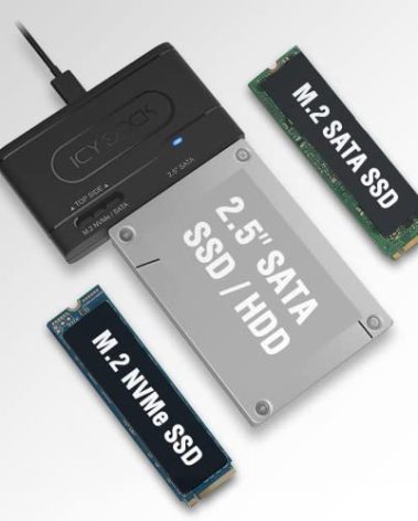 ICY DOCK USB 3.2 Gen 2 10Gbps to 2.5" SATA SSD/HDD & M.2 NVMe/SATA SSD External Reader Adapter | EZ-Adapter MB104U-1SMB
