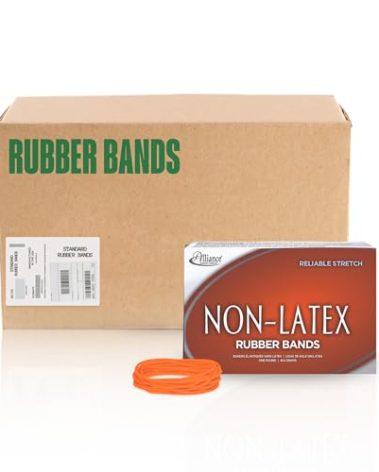 Alliance (37196) Latex-Free Orange Rubber Bands, Size 19 Inches, 0.16 x 3.5 Inches, APPROX. PCS. 1440 per Box