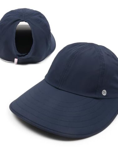 Ponyflo Sun Blocker Wide Brim Visor Hat - Navy