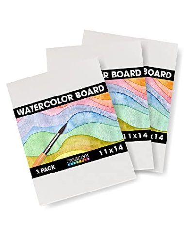 Crescent Creative Products Art & Illustration Watercolor Board, 11" X 14", White 3 Count