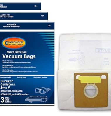 EnviroCare Replacement Micro Filtration Vacuum Cleaner Dust Bags for Eureka Style V Canisters 9 Bags