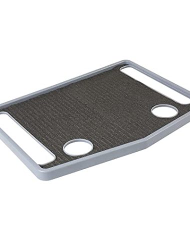 Support Plus Walker Tray Table - Mobility Table for Walker with Non-Slip Mat, Accessories, and Cup Holder (21"x16") - Gray